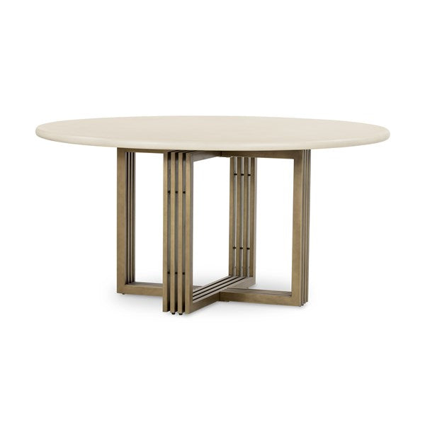 MIA ROUND DINING TABLE-PARCHMENT WHITE