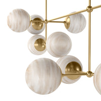 Armstrong Linear Chandelier - Burnished Brass/Marbled Glass