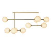 Armstrong Linear Chandelier - Burnished Brass/Marbled Glass