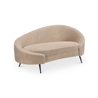 Abigail Chaise Light Brown Faux Shearling