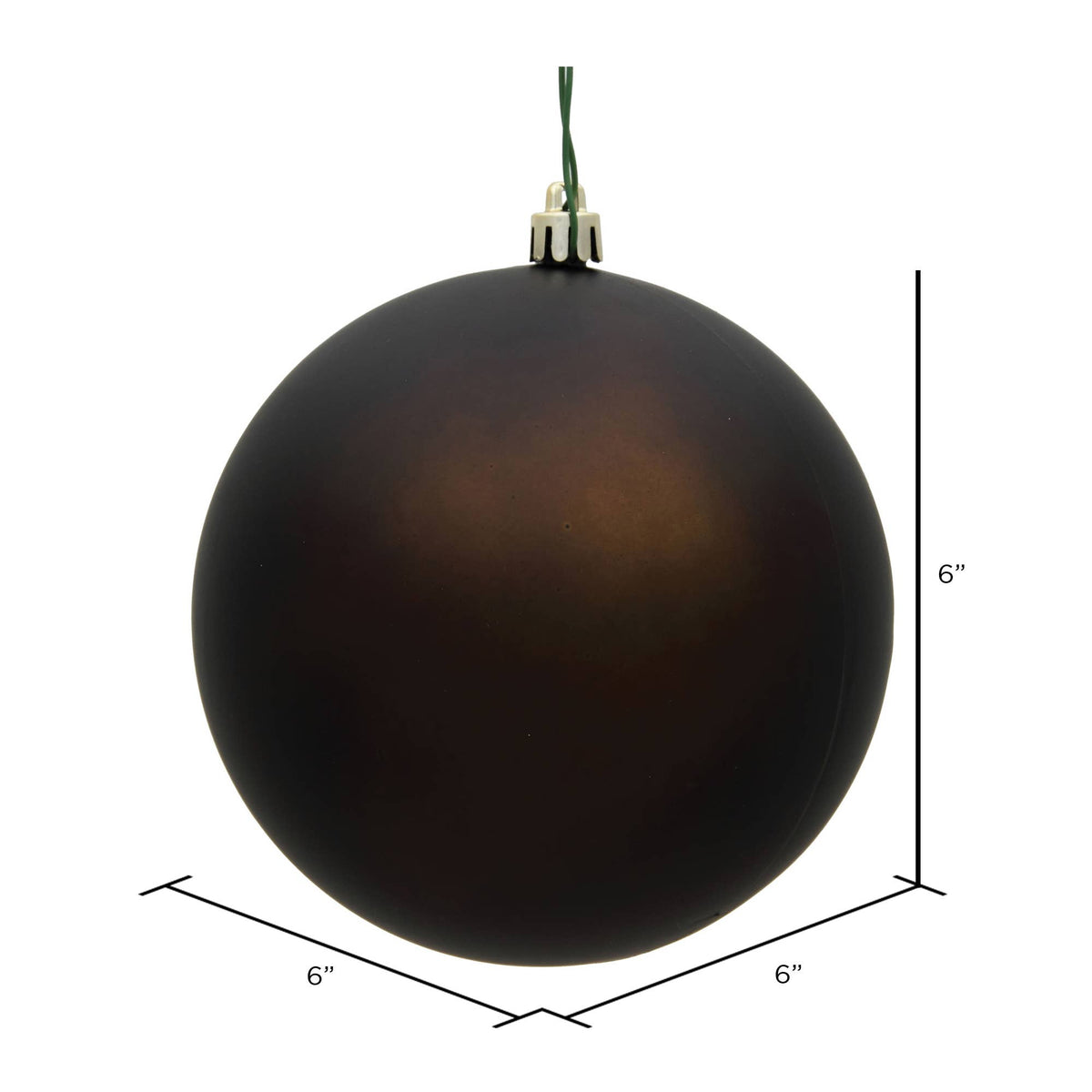 Vickerman 6" Chocolate Matte Ball Ornament, 4 per Bag