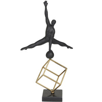 Black Marble Gymnast Sculpture