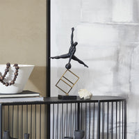 Black Marble Gymnast Sculpture