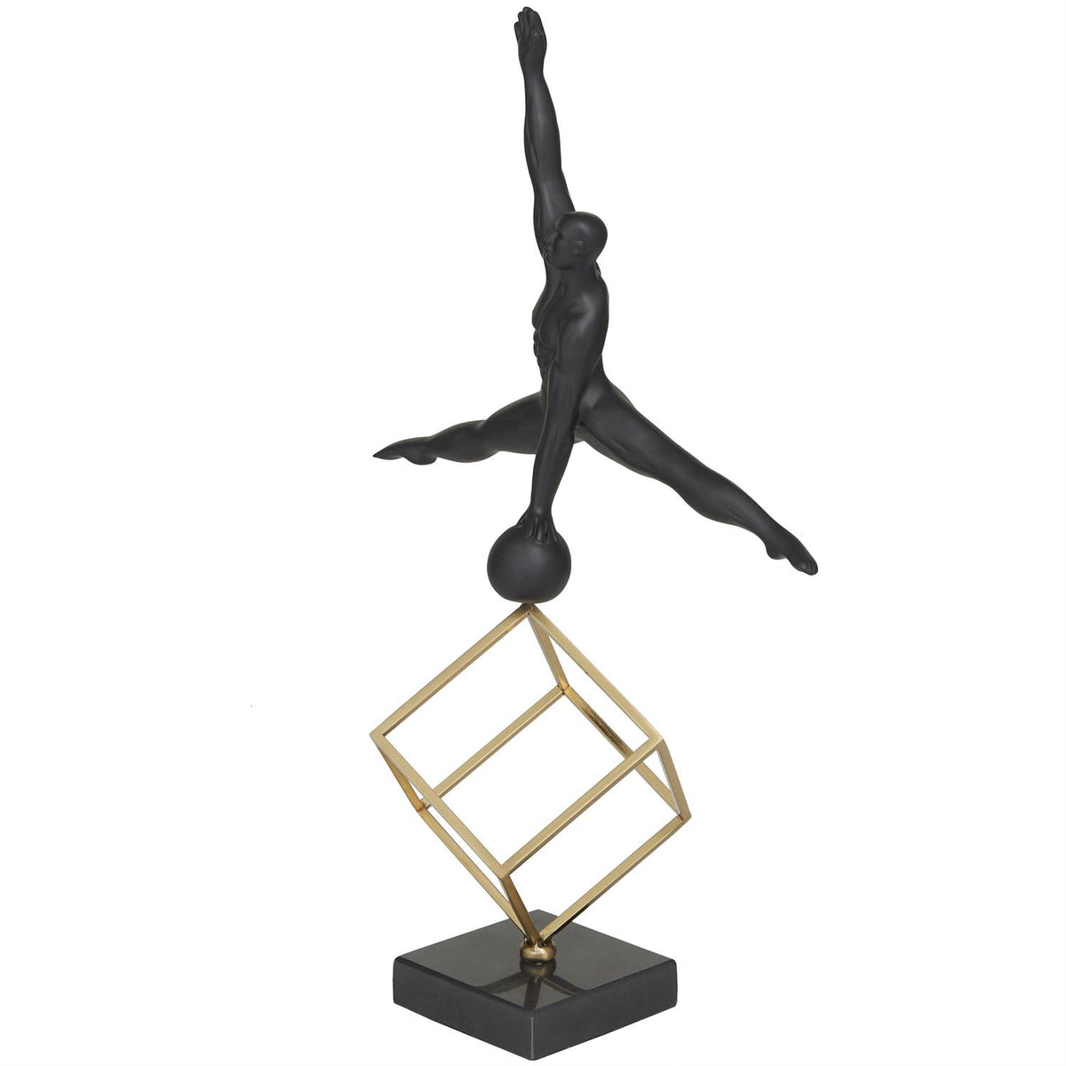 Black Marble Gymnast Sculpture