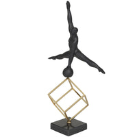 Black Marble Gymnast Sculpture