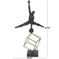 Black Marble Gymnast Sculpture