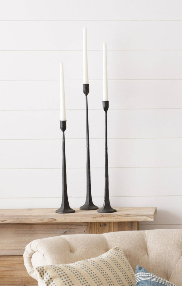 Hand Forged Metal Candle Holders (Set Of 03)