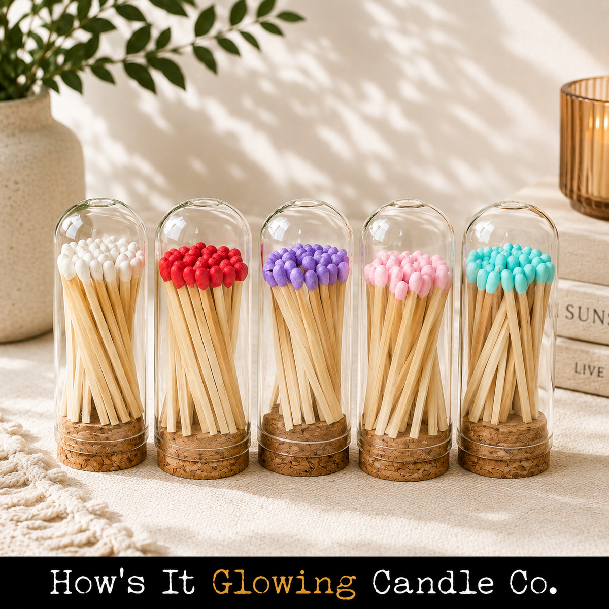 Cloche Matches (30 matches & Striker) | Glass & Cork