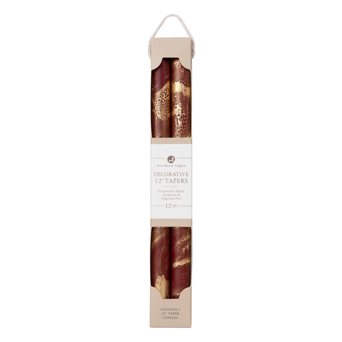 12" Decorative Taper Candles 2pk