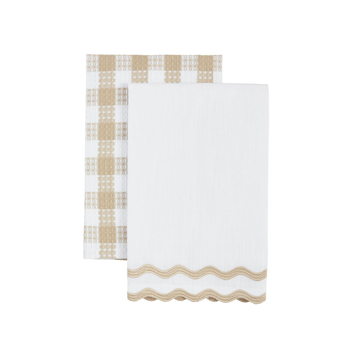 White Embroider Edge Towel Set