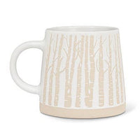 Wide Base Mug with Birch Trees