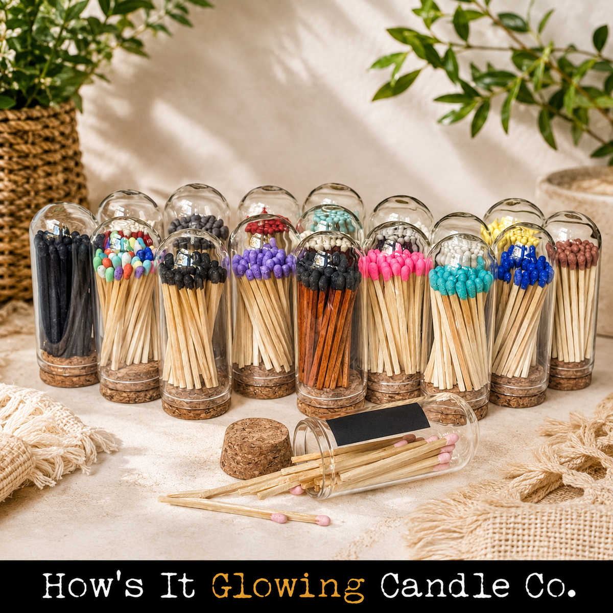 Cloche Matches (30 matches & Striker) | Glass & Cork