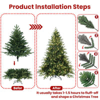 6.5FT Prelit Christmas Tree with 450 Lights and 2225 Tips