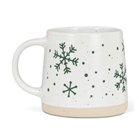 Wide Base Mug with Snowflakes-3.5"H(14oz)