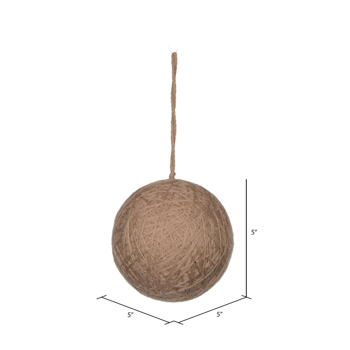 5" Natural Wool String Wrapped Ball 2/Bg