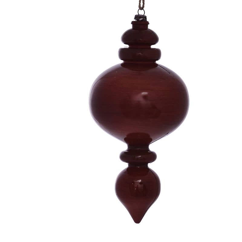 Vickerman 9" Copper Wood Grain Round Finial