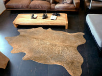 Gorgeous Golden Tan Brindle Cowhide Rug