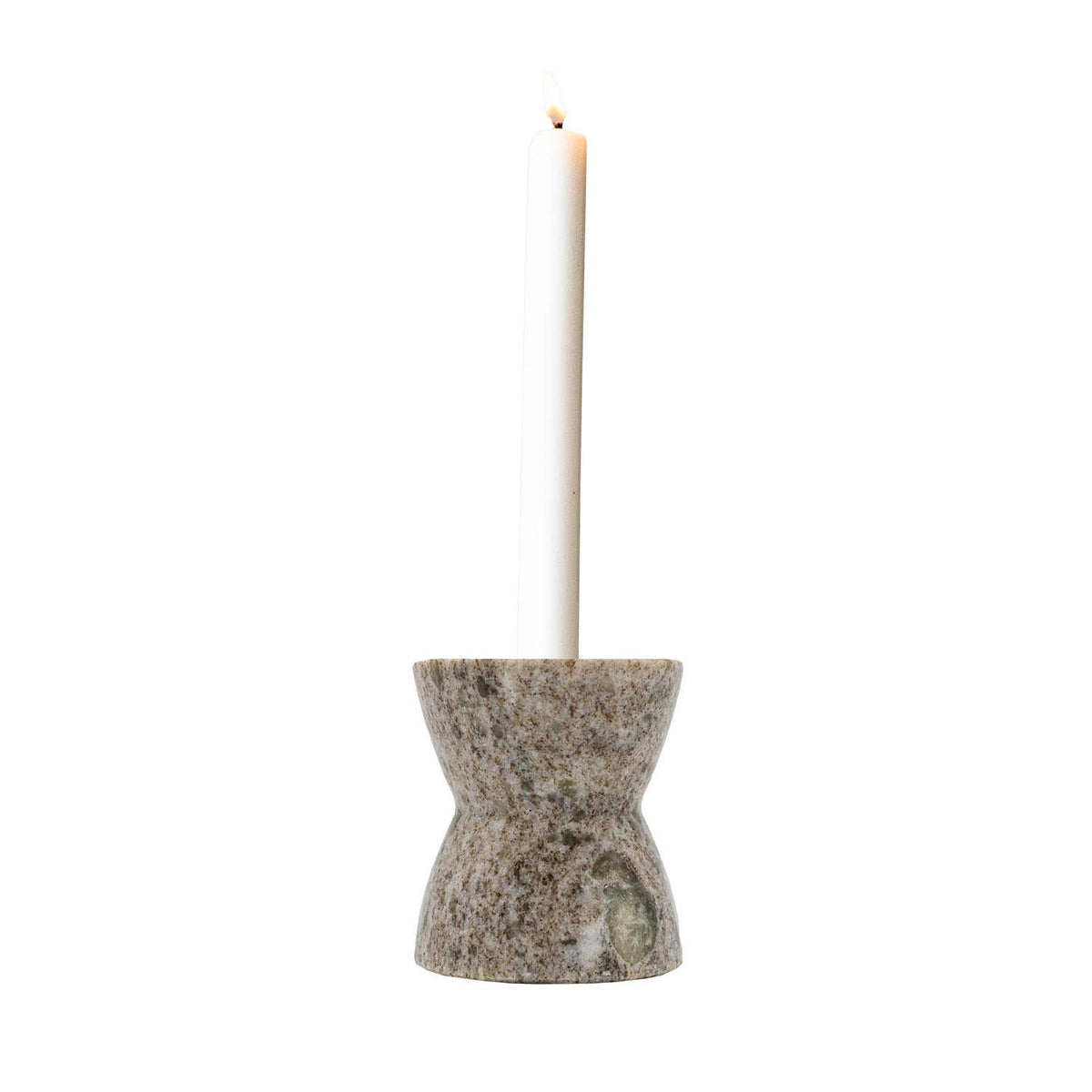 Soren Beige Marble Taper Candle Holder
