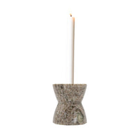 Soren Beige Marble Taper Candle Holder