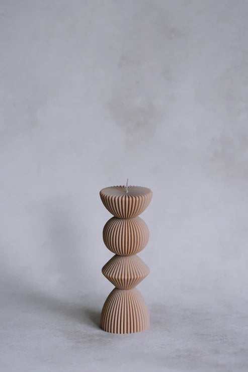 Tall Ribbed Pillar Candle