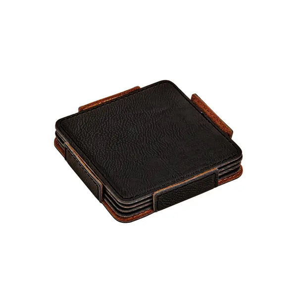 Set Of 4 Leatherette Coasters