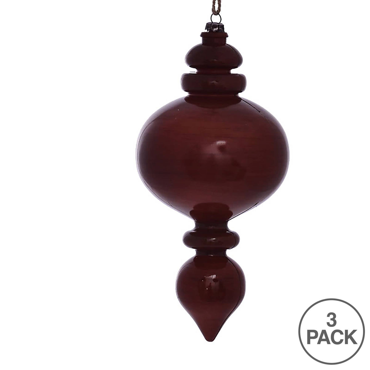 Vickerman 9" Copper Wood Grain Round Finial