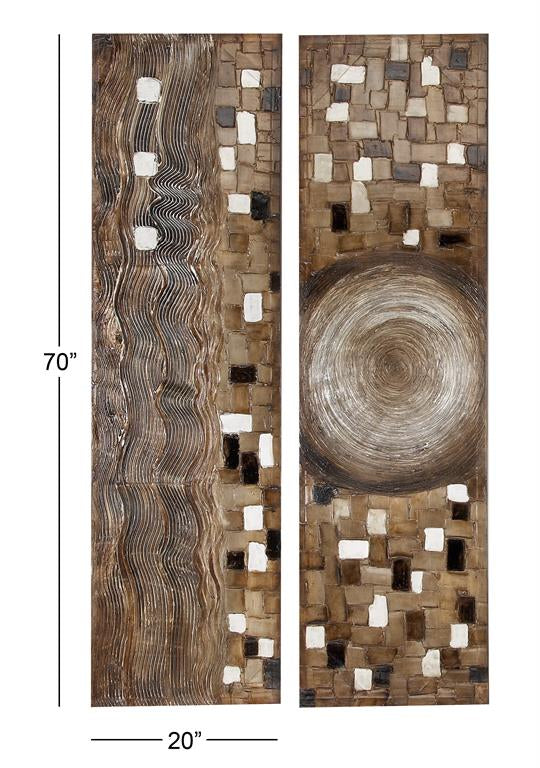 s/2 Brown Canvas Wall Art 70"x20"