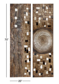 s/2 Brown Canvas Wall Art 70"x20"