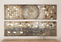 s/2 Brown Canvas Wall Art 70"x20"