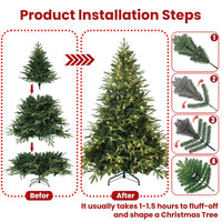 6.5FT Prelit Christmas Tree with 450 Lights and 2225 Tips