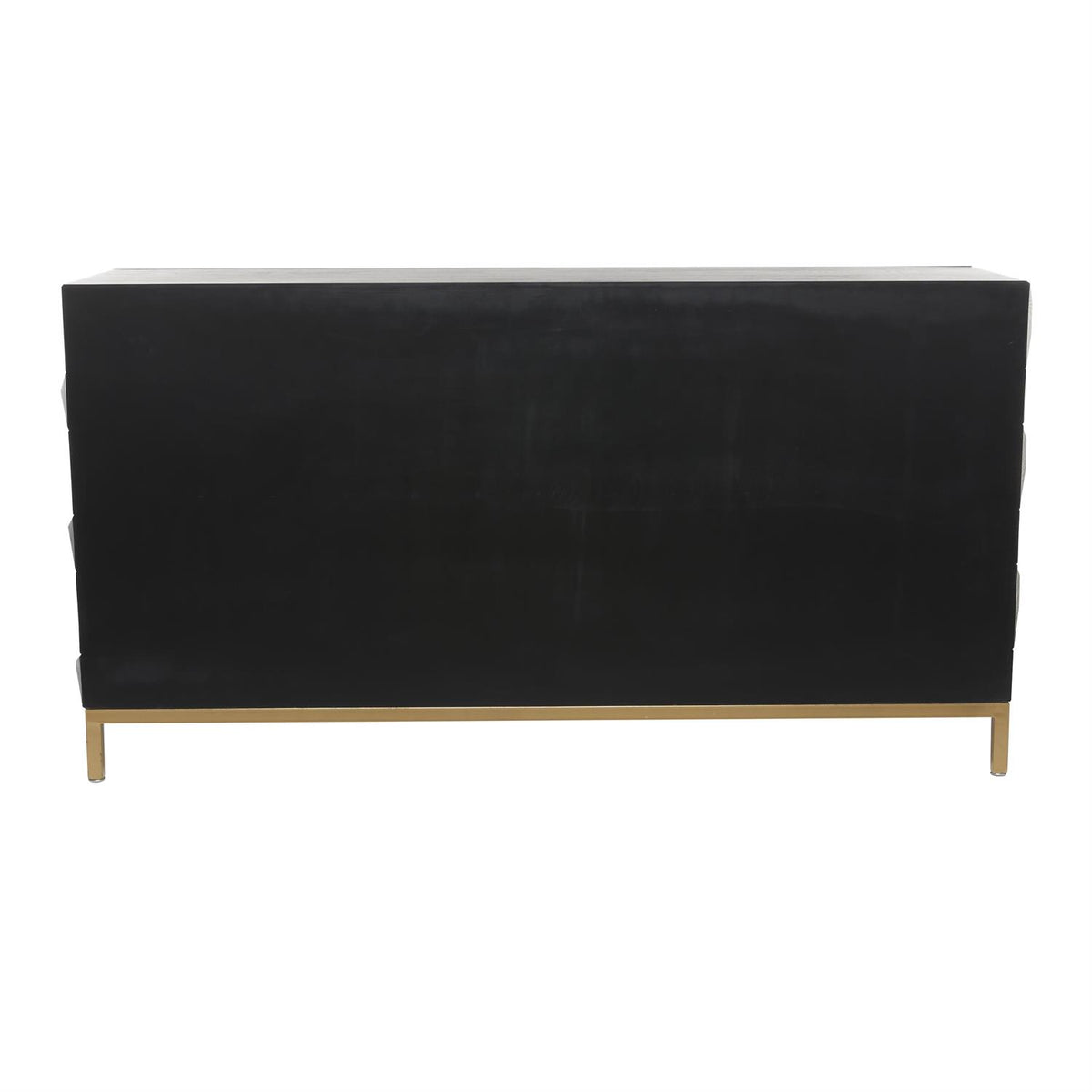 Dark Brown Wooden Geometric 4 Door Sideboard