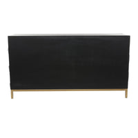 Dark Brown Wooden Geometric 4 Door Sideboard
