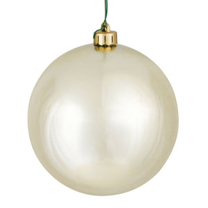 Vickerman 4" Champagne Shiny Ball Ornament, 6 per Bag