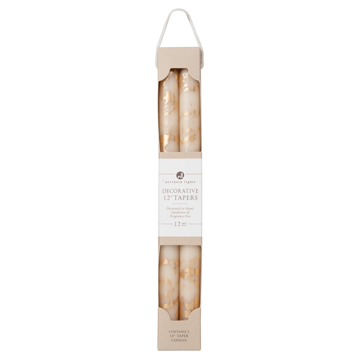 12" Decorative Taper Candles 2pk