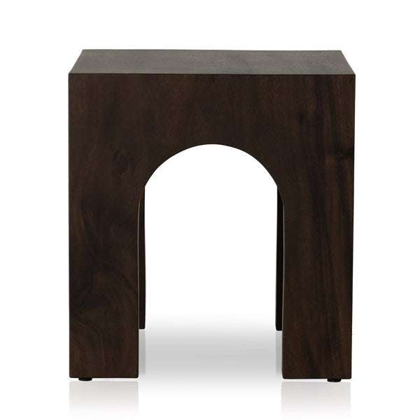 Fausto End Table with modern design crafted from bleached Guanacaste wood.