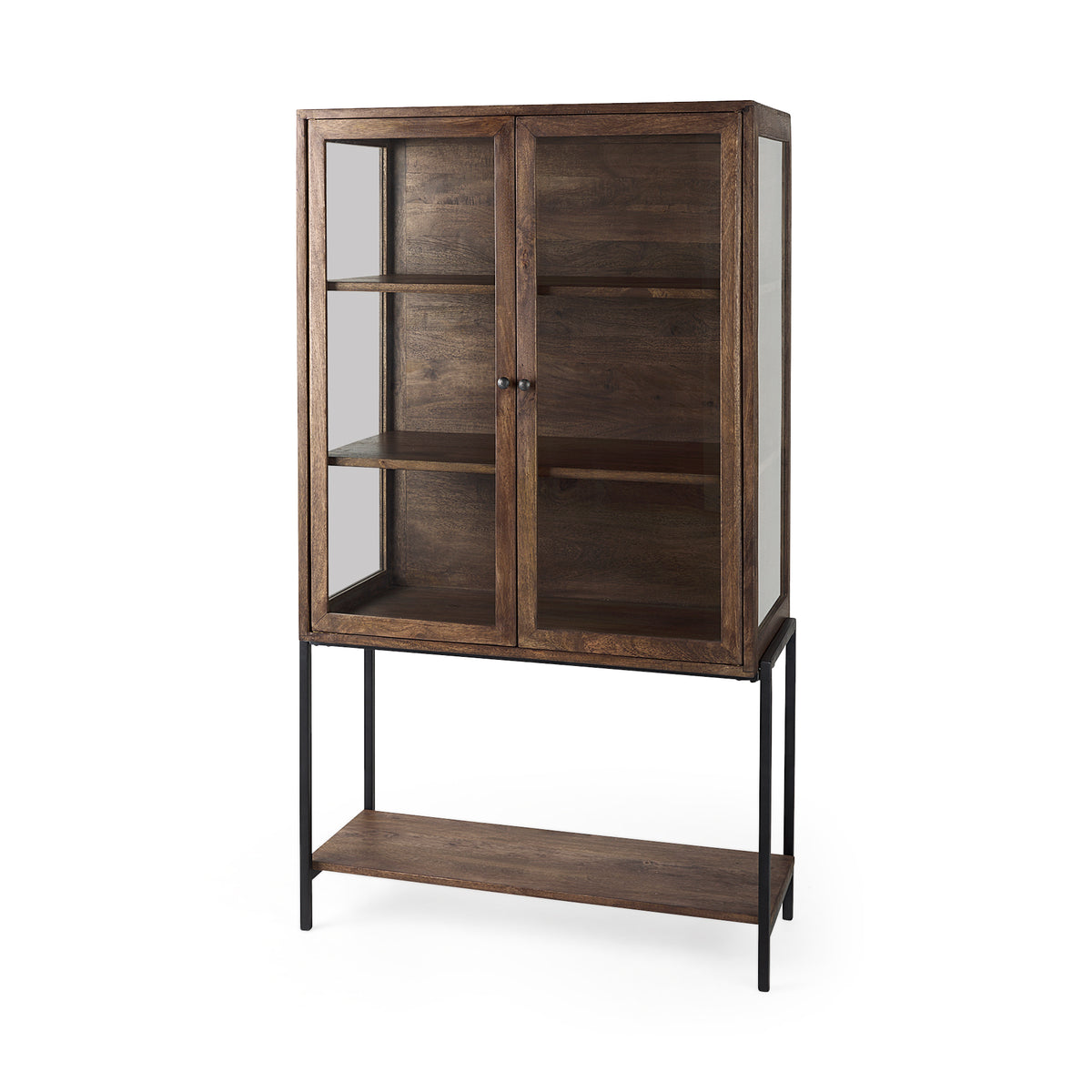 Arelius Display Cabinet - Medium wood 