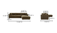Bryn Sectional Right Heritage Cedar Green