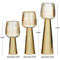 Dimensions of Gold Glass Candle Holders