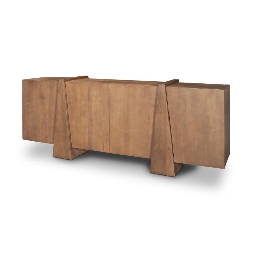 Light wood modern wood sideboard 4-door - sleek look 