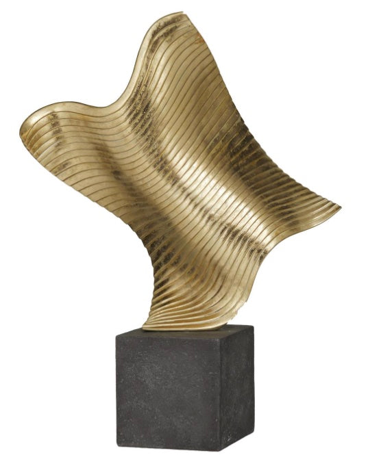 Golden waves sculpture - home decor for sale