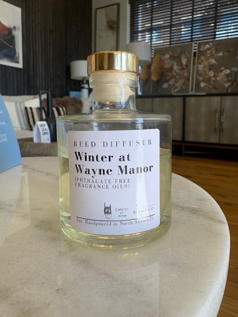 Winter at Wayne Manor Reed Diffuser with Gold Stopper