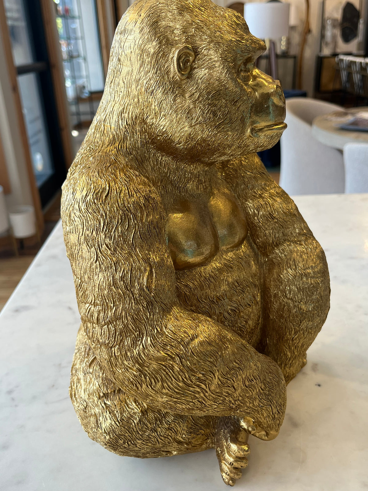 Gold Gorilla Statue