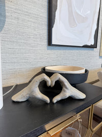 Metallic Rhinestone Heart Hands
