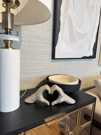 Metallic Rhinestone Heart Hands