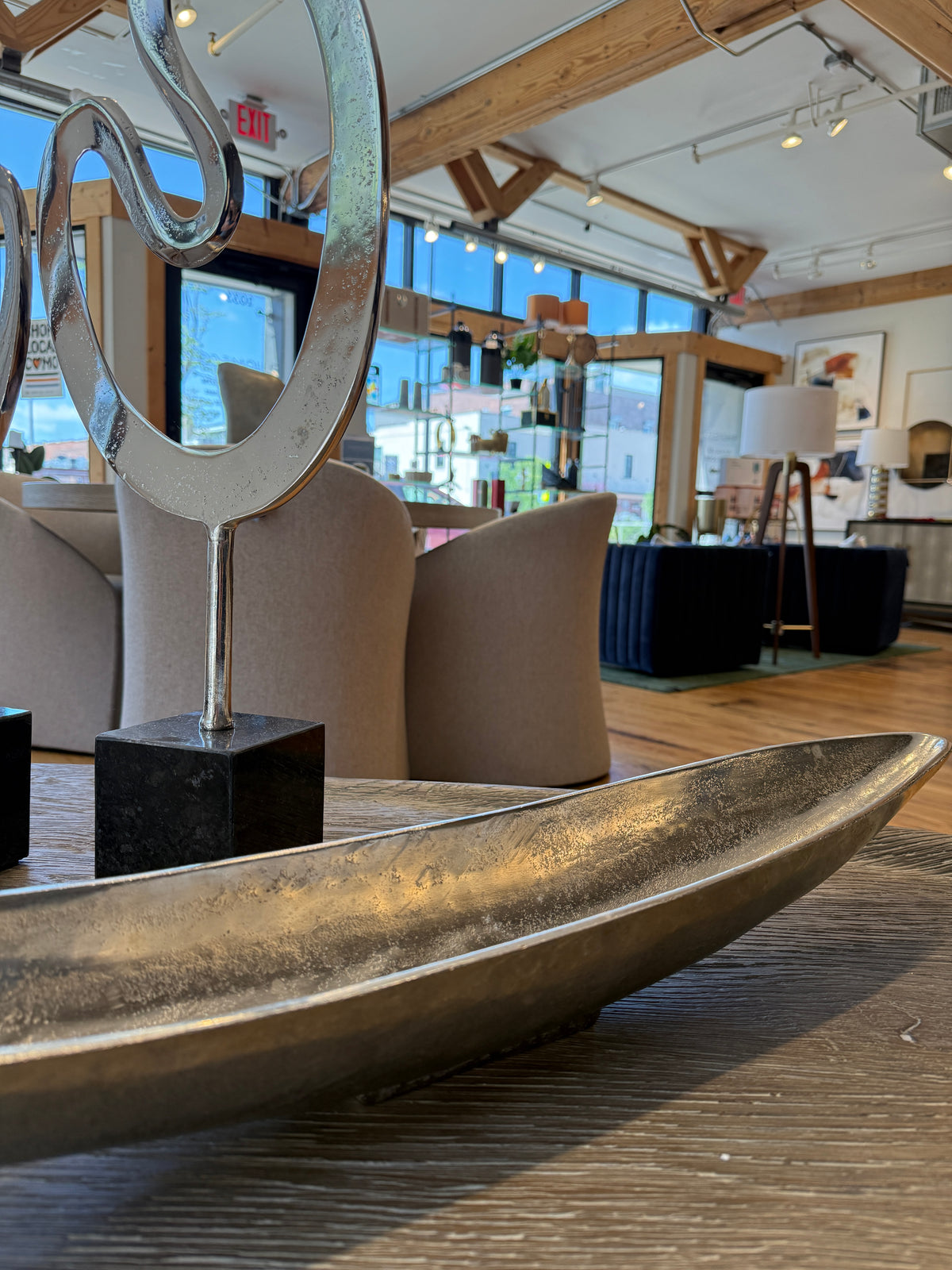 Silver Metal Boat Tray