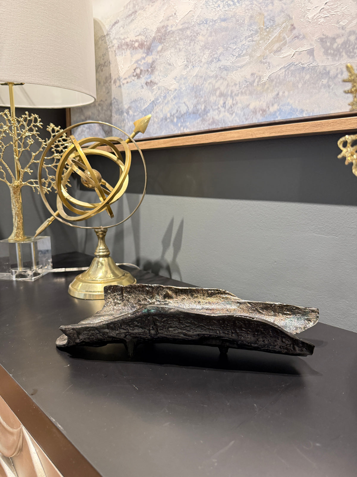 Rustic Textured Metal Tray