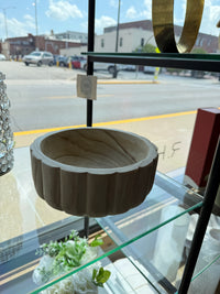 Fluted Wood Decorative Bowl