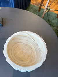 Fluted Wood Decorative Bowl