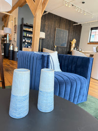 Coastal Stripe Ceramic Vase: Set of 2