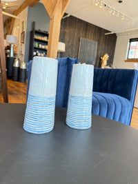 Coastal Stripe Ceramic Vase: Set of 2